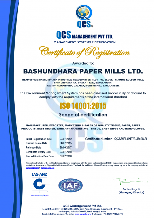 ISO 14001-2015 Certificate